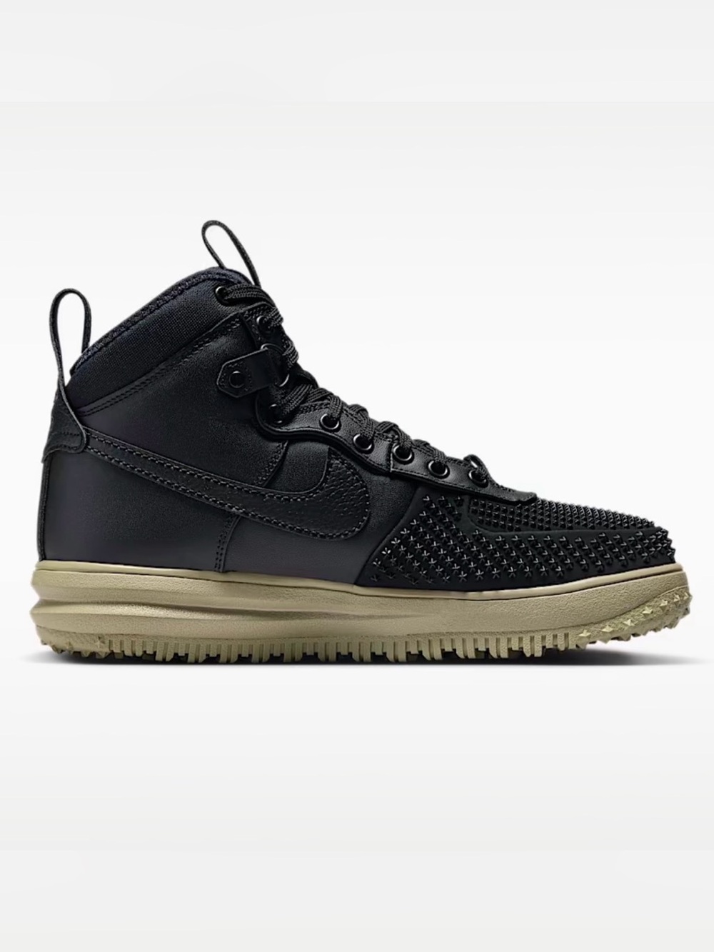 Nike High-Top Sneaker in Black and Tan